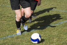 Chasing The Soccer Ball Stock Photography