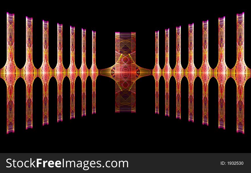 Abstract colorful futuristic corridor for product frame or emphasis