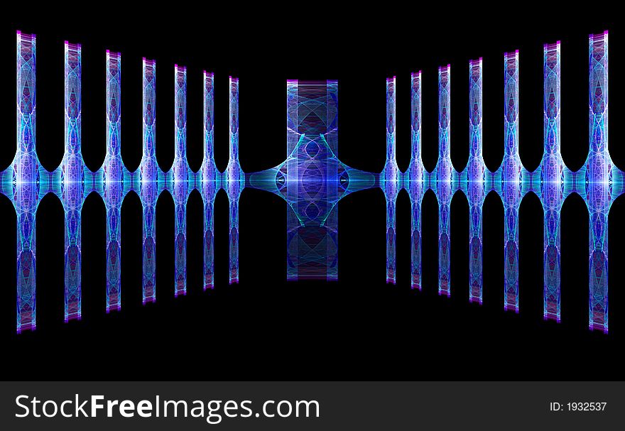 Abstract colorful futuristic corridor for product frame or emphasis