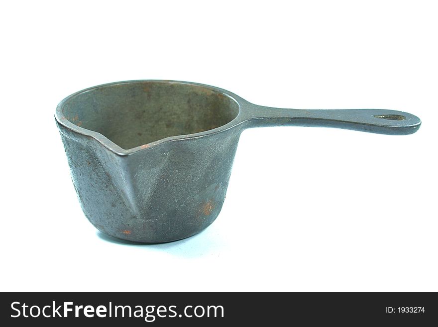 An old cast iron pot