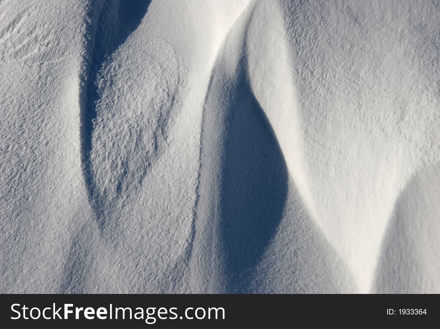 Sensual snow patterns in blue and white