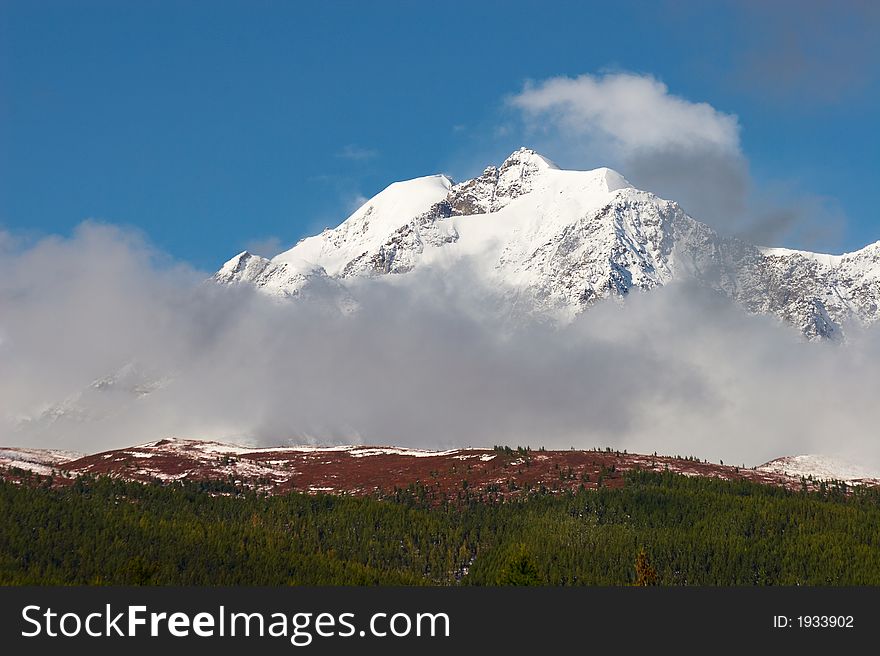 Mountains and glacier. Altay. Russia.