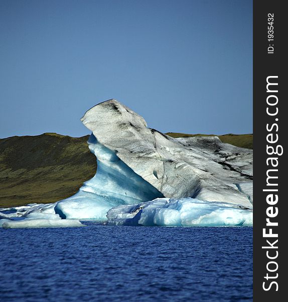 Close up to a large iceberg Jokulsarlon lagoon Iceland. Close up to a large iceberg Jokulsarlon lagoon Iceland