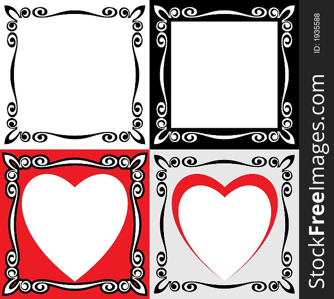 Vector ornamental background and frame (white areas of the centered are transparent over any background)