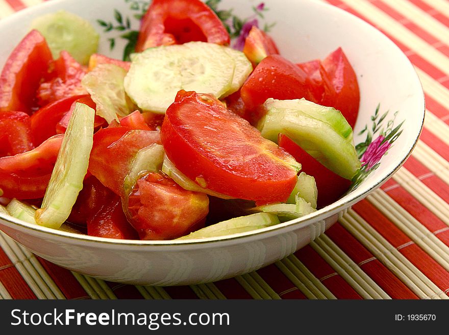 Cucumber and tomatoes fresh salad