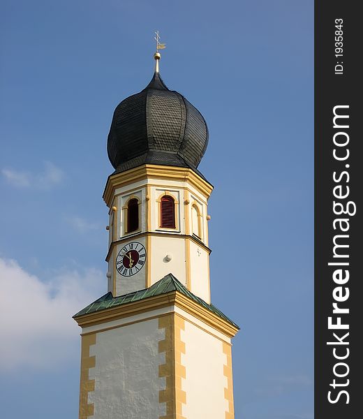 Top Of One Beautiful Bavarian Church In Baroque Style