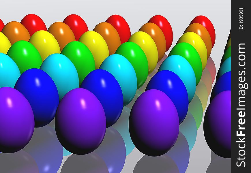 Easter Eggs. Rainbow