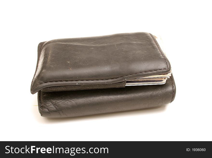 Mans Old Wallet On White