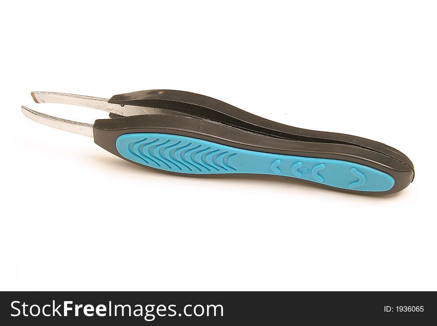 Tweezers on a white background