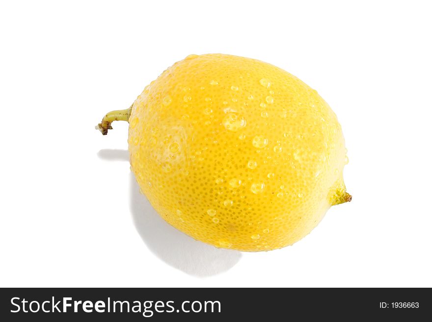 Yellow lemon on white background. Yellow lemon on white background