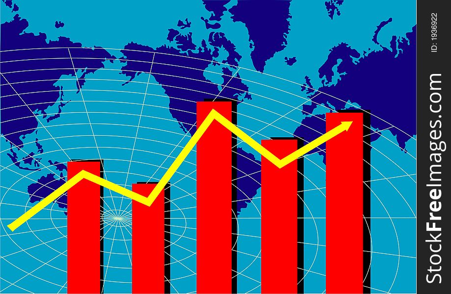 Graph with world map