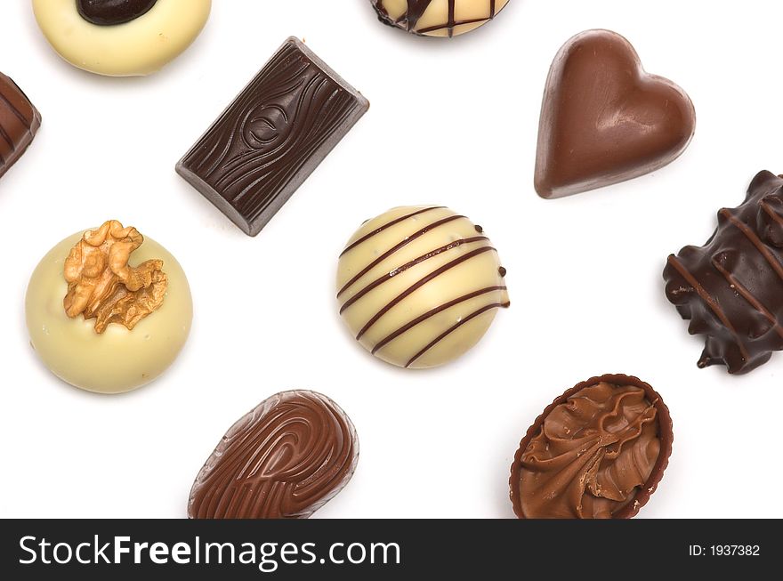 A collection of mixed chocolates