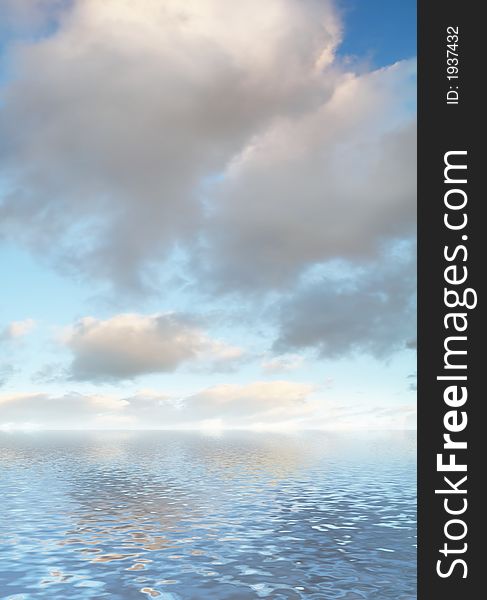 Clouds and its reflection in water. Clouds and its reflection in water