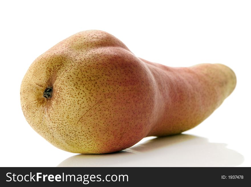 Colorful pear over white background