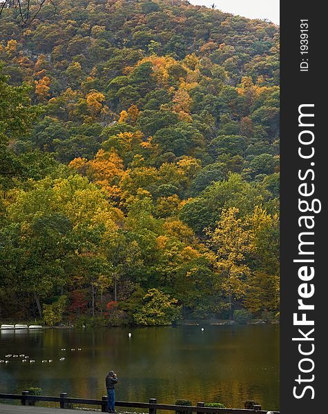 Photographer at Bear Mountain Lake