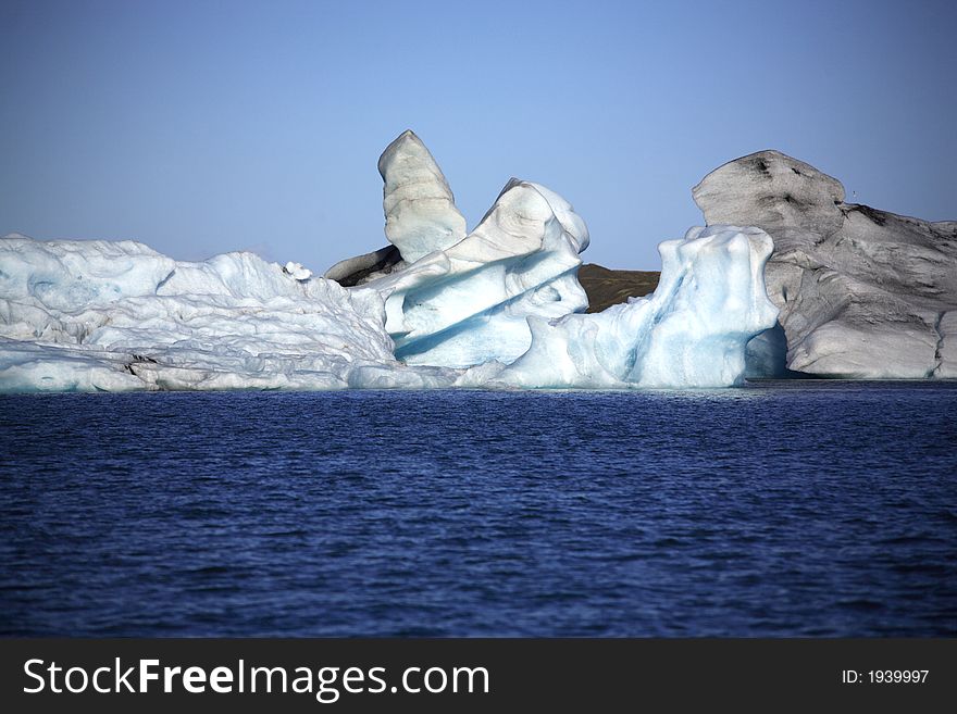 The shapes made by icebergs Jokulsarlon lagoon Iceland