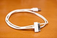 Rolled White USB Cable Royalty Free Stock Photography Rolled White USB Cable Royalty Free Stock Photography