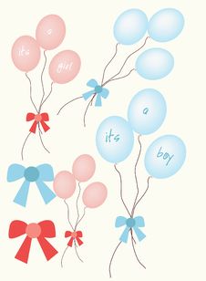 Baby Announcement Balloons Stock Image
