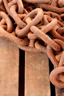Old Rusty Chain On Wooden Background Royalty Free Stock Photos Old Rusty Chain On Wooden Background Royalty Free Stock Photos