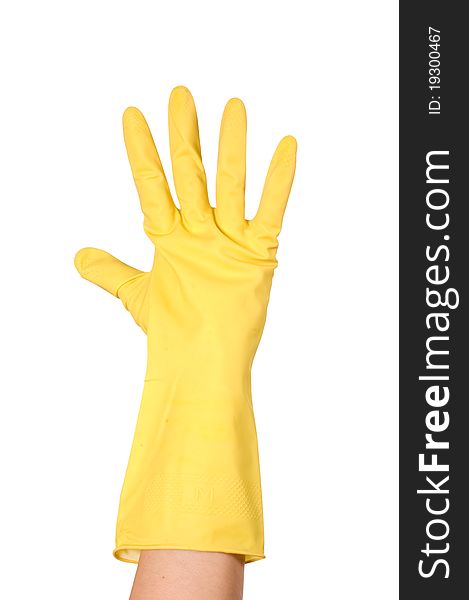 Hand in glove isolated white