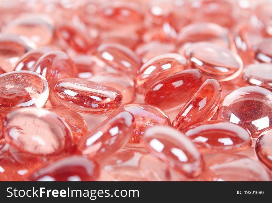 Abstract background with heap red glass balls