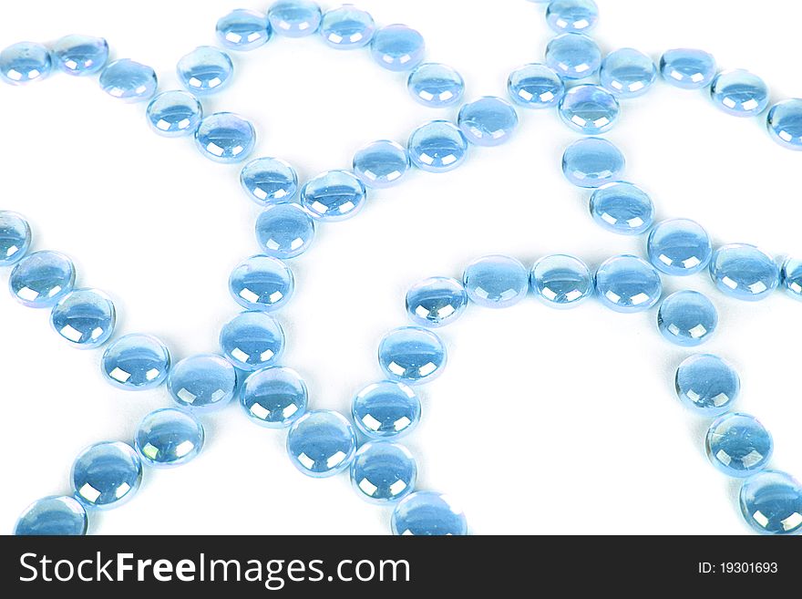 Abstract background with pattern of blue glass balls, isolated