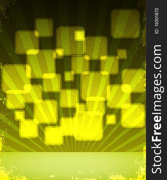 Vector cubes layout green dark. Vector cubes layout green dark