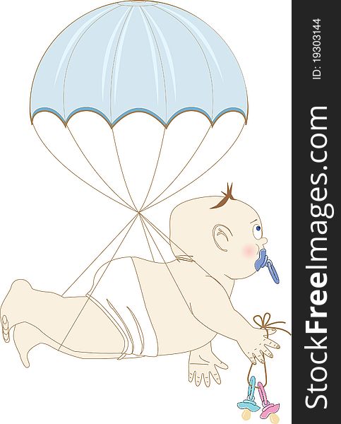 Boy on a parachute