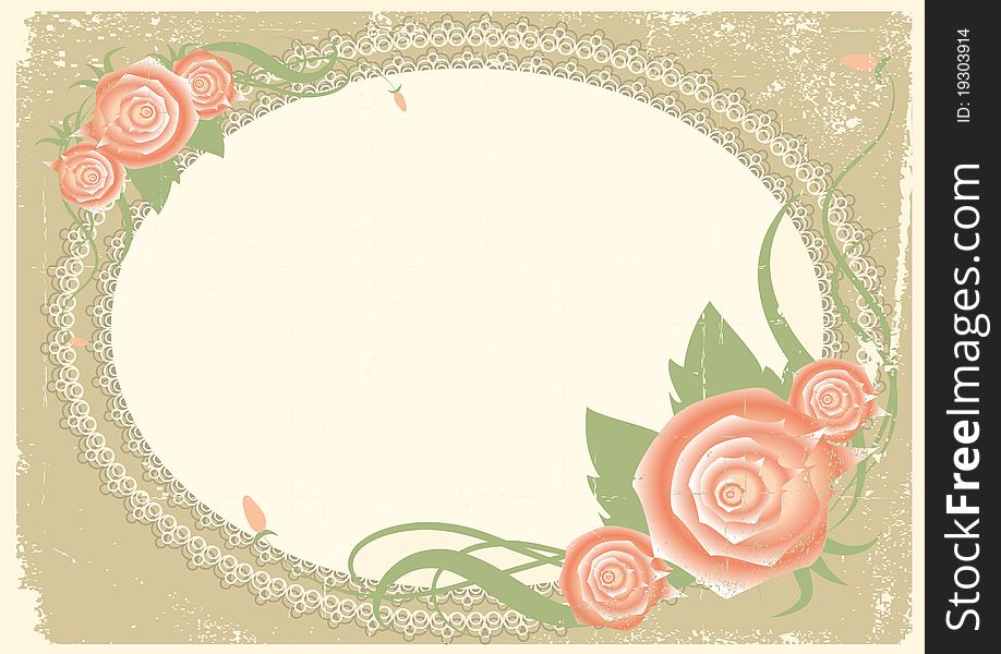 Vintage background with roses.
