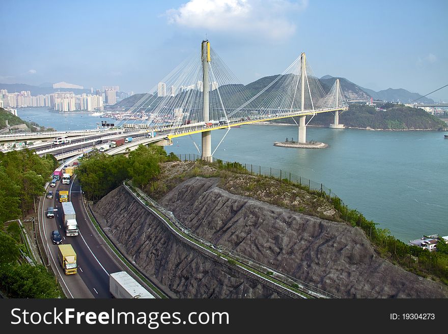 Ting Kau Bridge In Hong Kong