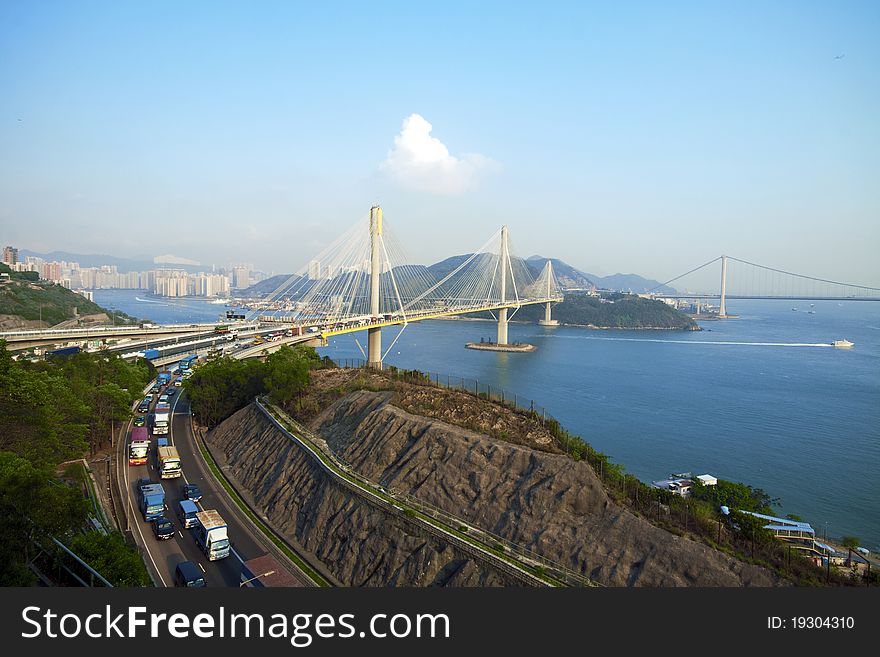 Ting Kau Bridge In Hong Kong