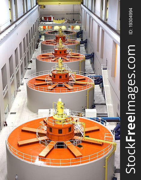 Generators At The Bonneville Dam, Oregon.