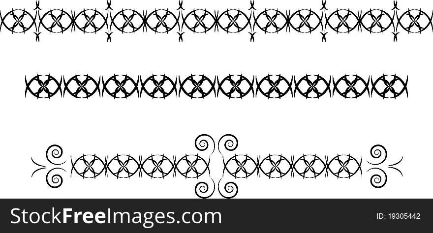 These are original designs I created for use as borders on invitations and advertisements. They would also make good arm band tattoos. These are original designs I created for use as borders on invitations and advertisements. They would also make good arm band tattoos.