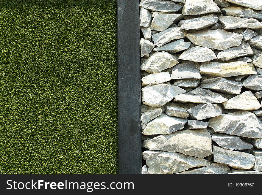 Background of rock and grass