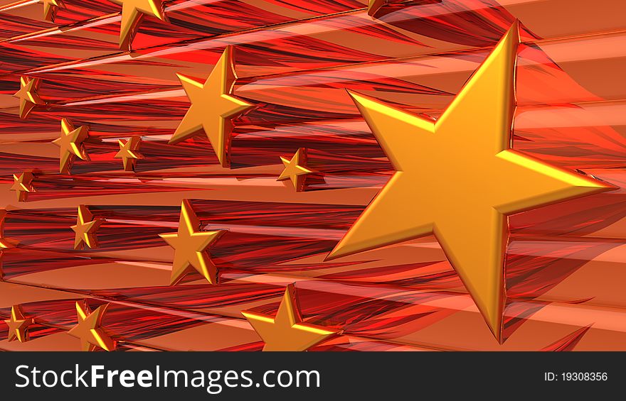 Star abstract background. 3d Illustration.