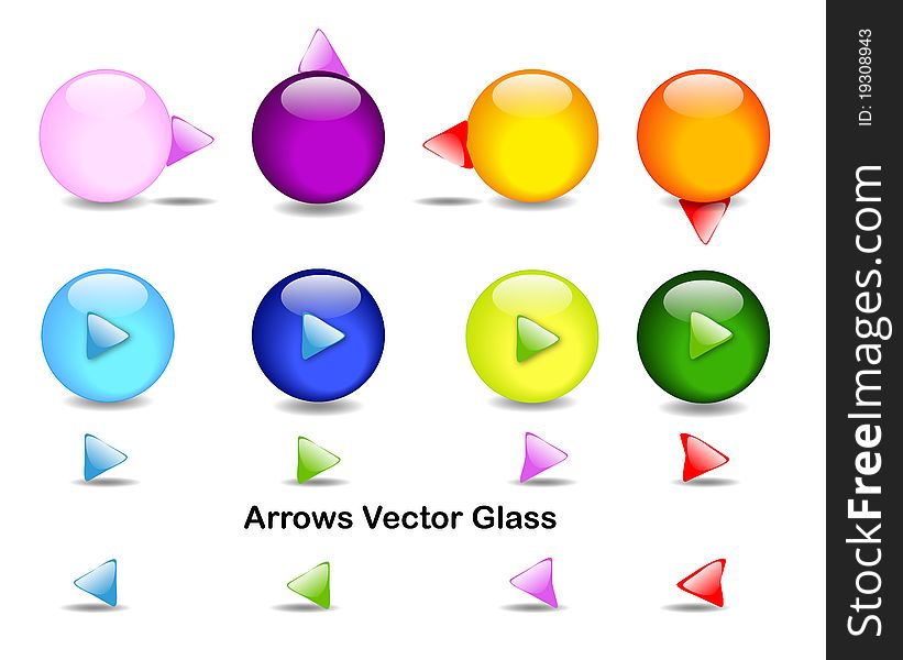 Directional arrows with colored spheres. Directional arrows with colored spheres