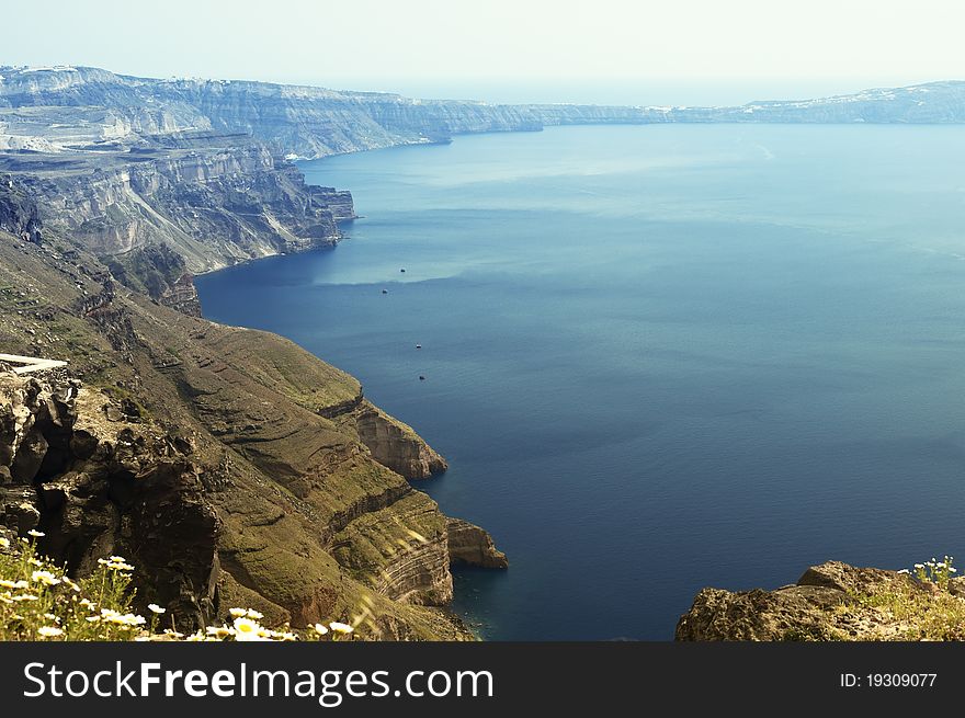 View of `The Caldera` Santorini. View of `The Caldera` Santorini
