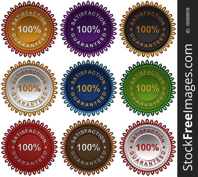 Satisfaction guarantee labels.