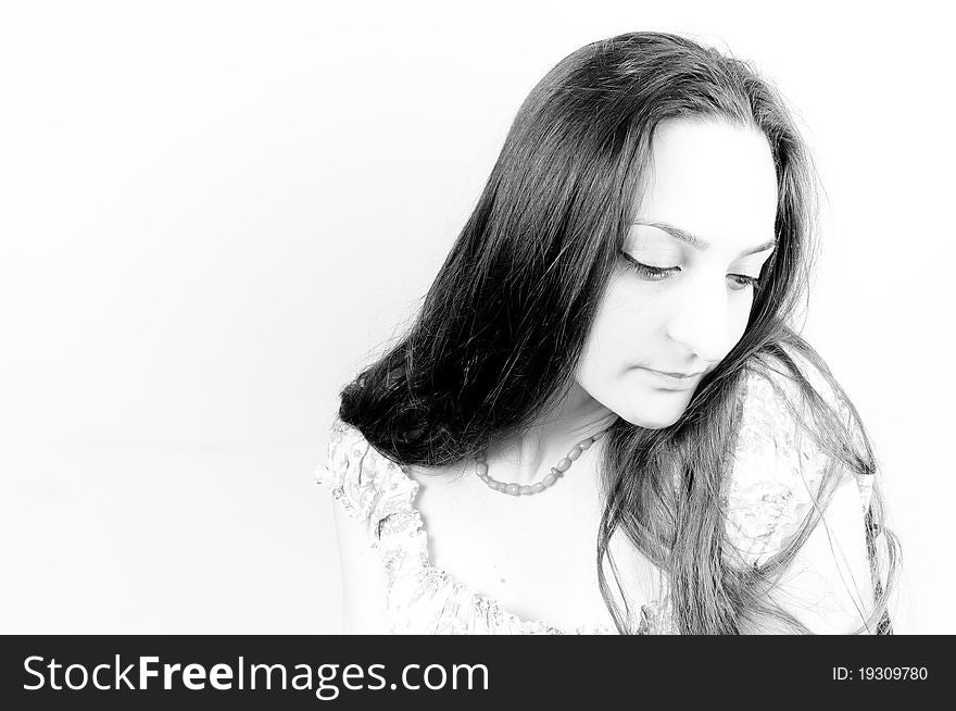 Portrait of a beautiful girl with long hair