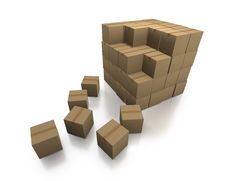 Cardboard Boxes As A Stack With Loose Boxes Stock Photos Cardboard Boxes As A Stack With Loose Boxes Stock Photos