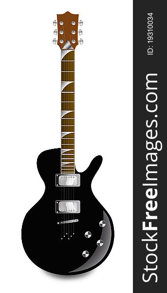 Illustration of guitar isolated on white