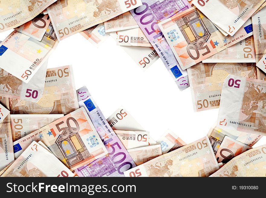 Background with many euro banknotes. Background with many euro banknotes