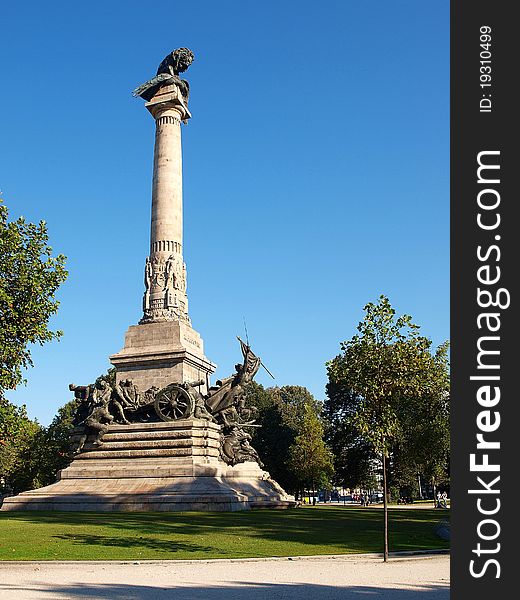 Lion statue in Porto, Portugal