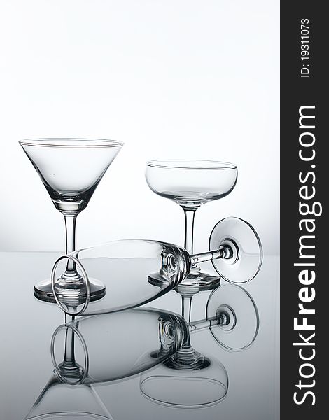 Three type cocktail glass for a party