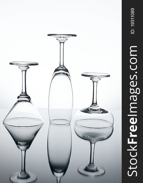 Three type cocktail glass for a party