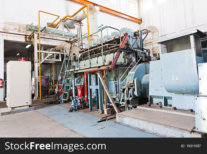 Diesel standby generator in a factory