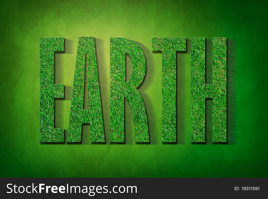 A computer illustration of Earth text with nature element and background. A computer illustration of Earth text with nature element and background.