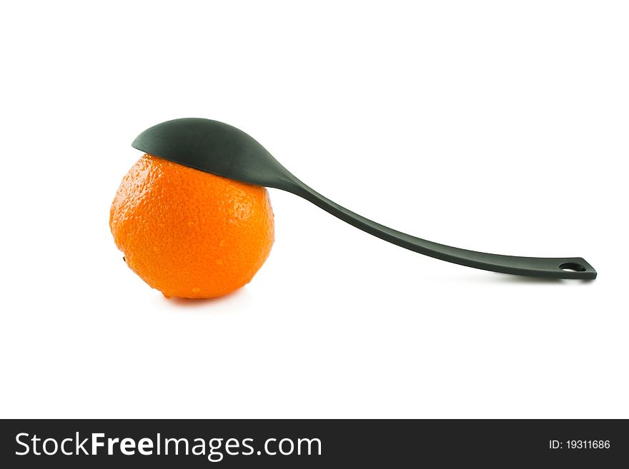 Large Plastic Serving Spoon And Orange