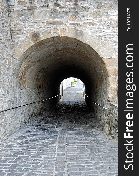 View of an historic passage in Getaria (Spain)