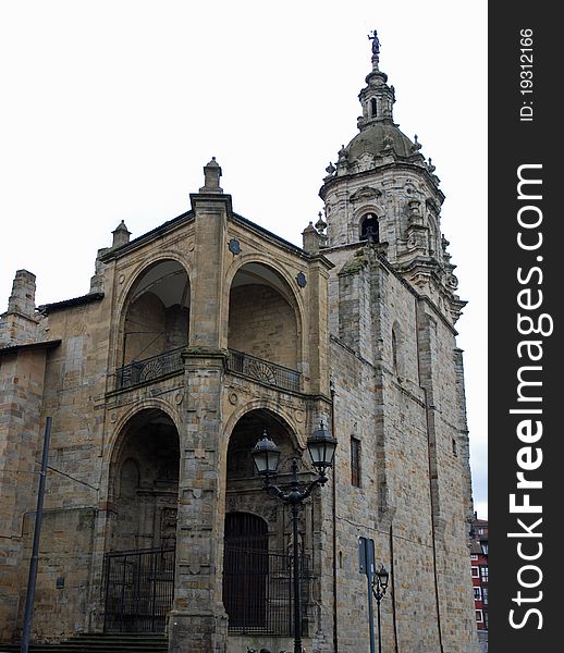 View of a detail of San Anton church in Bilbao (Spain)